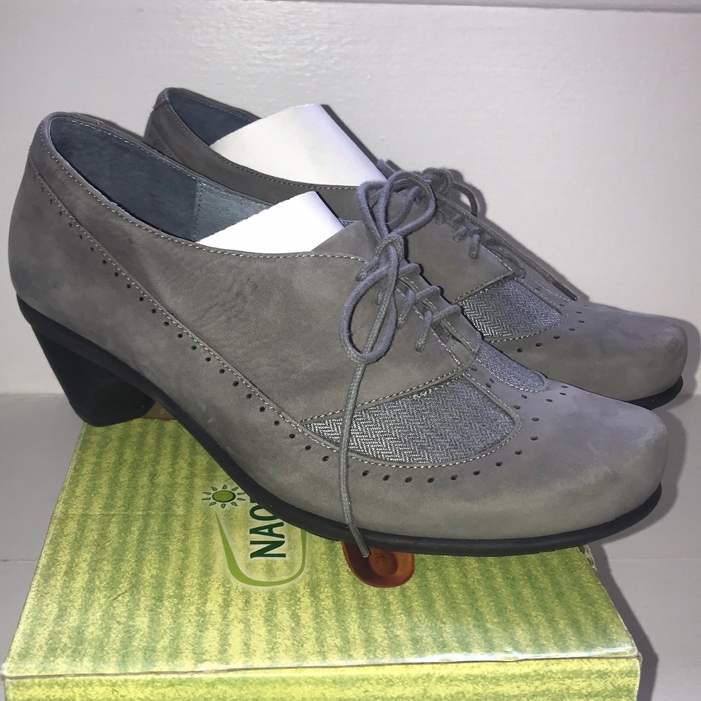 NAOT RETRO, SLATE GREY SUEDE OXFORTDS, SZ 8, NWT
